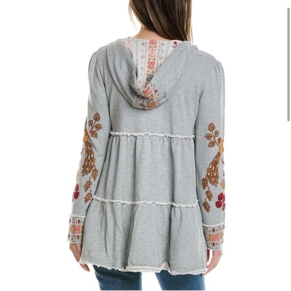 Johnny Was Zuzu Embroidered Floral Hoodie NWT $270 Boho Chic Sz S - Picture 2 of 7